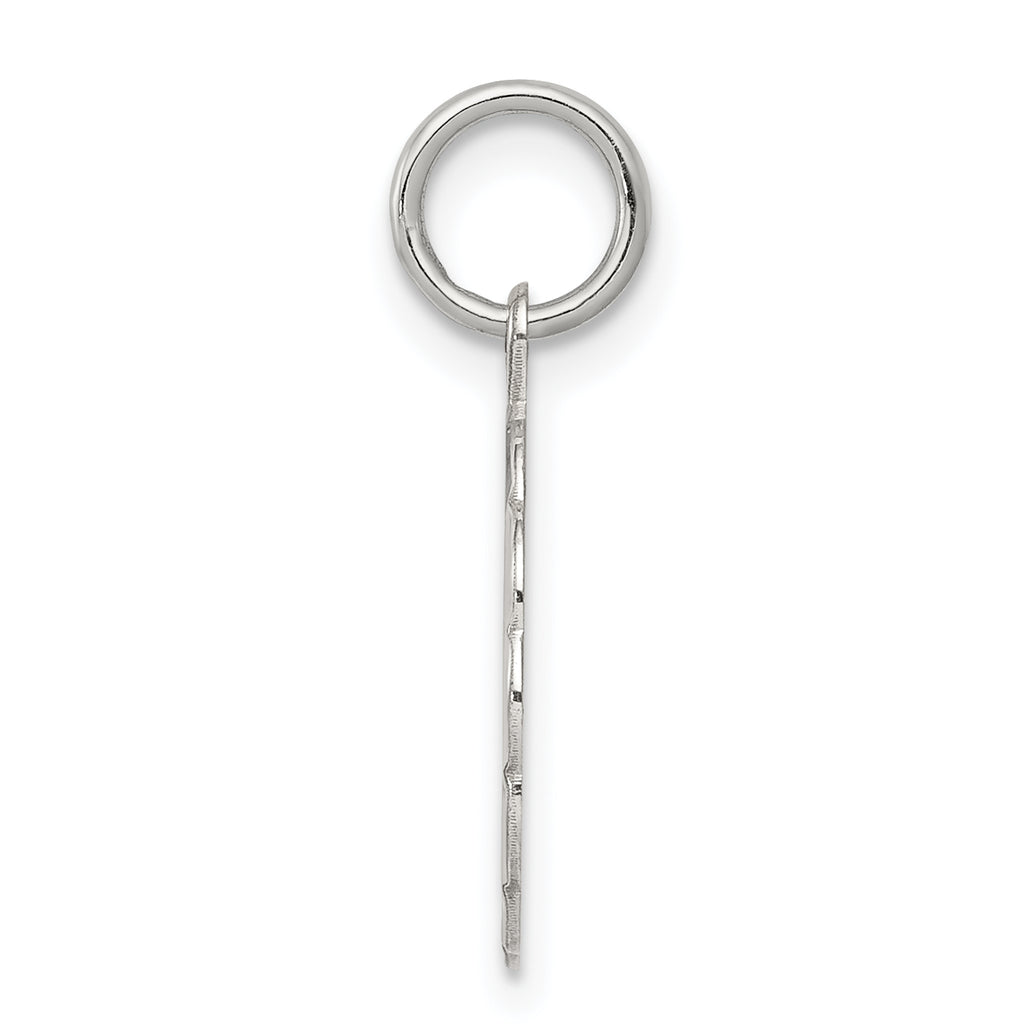 Sterling Silver Rhodium-Plated Wedding Bells Charm, Polished & Engravable Elegant Design