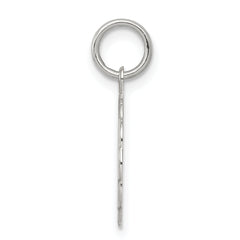 Sterling Silver Rhodium-Plated Wedding Bells Charm, Polished & Engravable Elegant Design