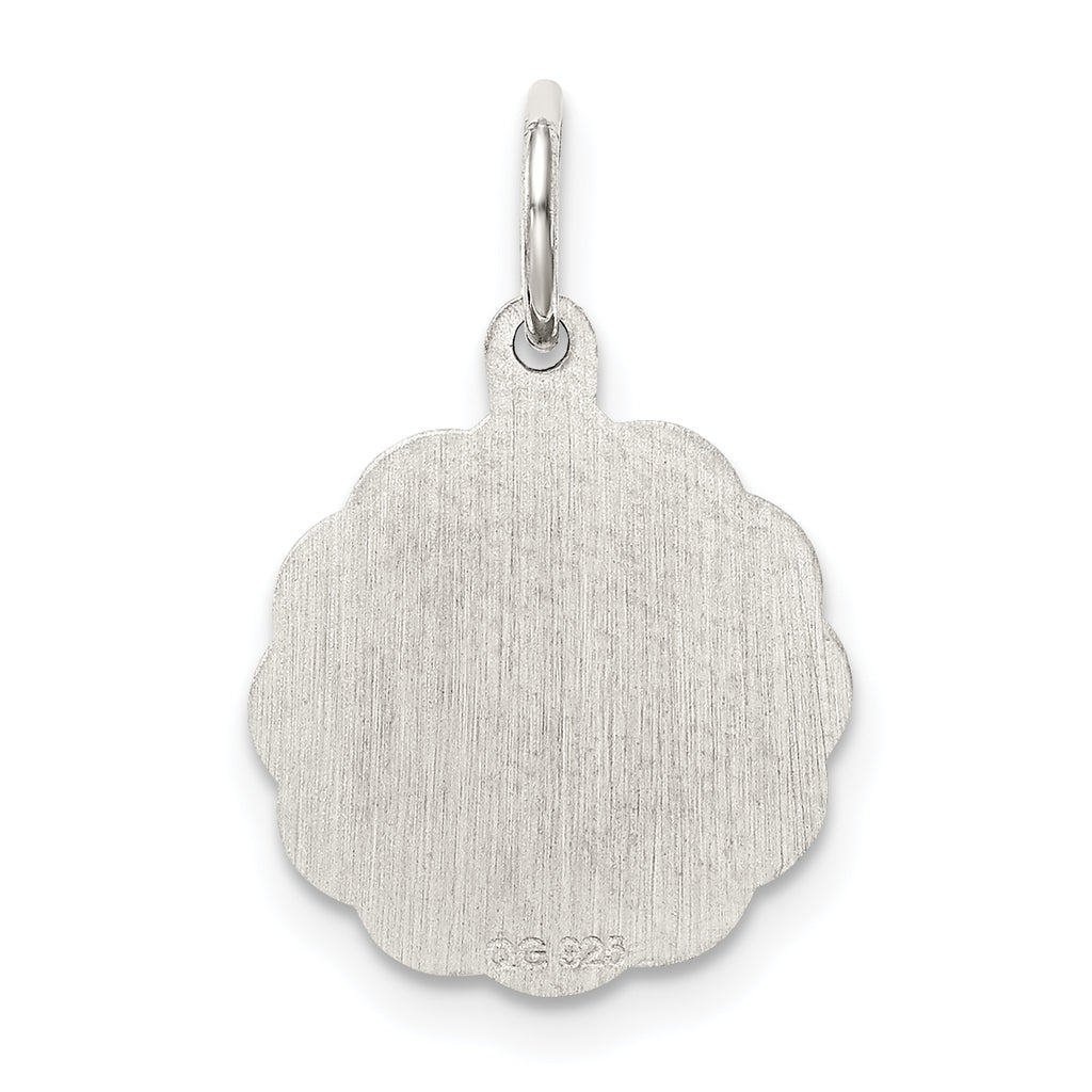 Sterling Silver Rhodium-Plated Wedding Bells Charm, Polished & Engravable Elegant Design
