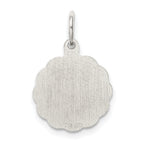 Sterling Silver Rhodium-Plated Wedding Bells Charm, Polished & Engravable Elegant Design