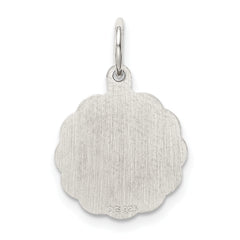 Sterling Silver Rhodium-Plated Wedding Bells Charm, Polished & Engravable Elegant Design