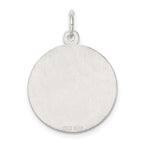 Sterling Silver Rhodium-Plated Wedding Bells Charm, Engravable Polished Finish