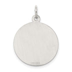 Sterling Silver 925 Rhodium-Plated Engravable Wedding Bells Charm Polished Finish