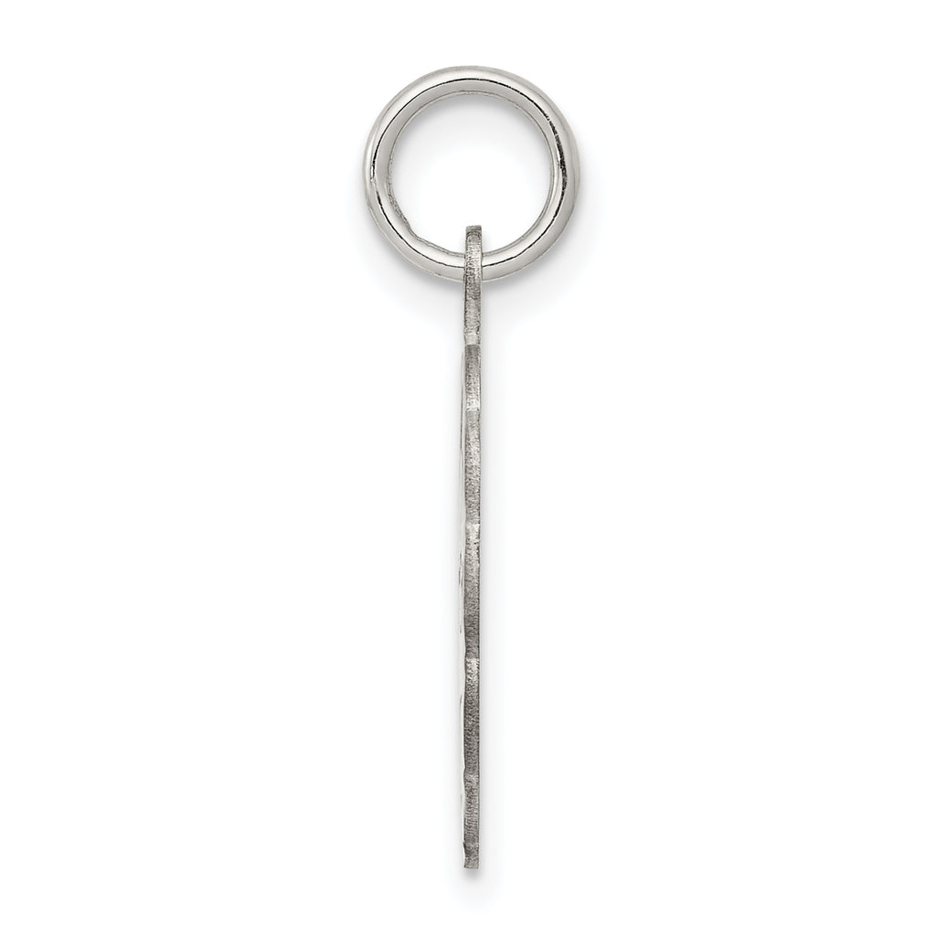 Sterling Silver 925 Engravable Rhodium-Plated Disc Charm with Polished Finish