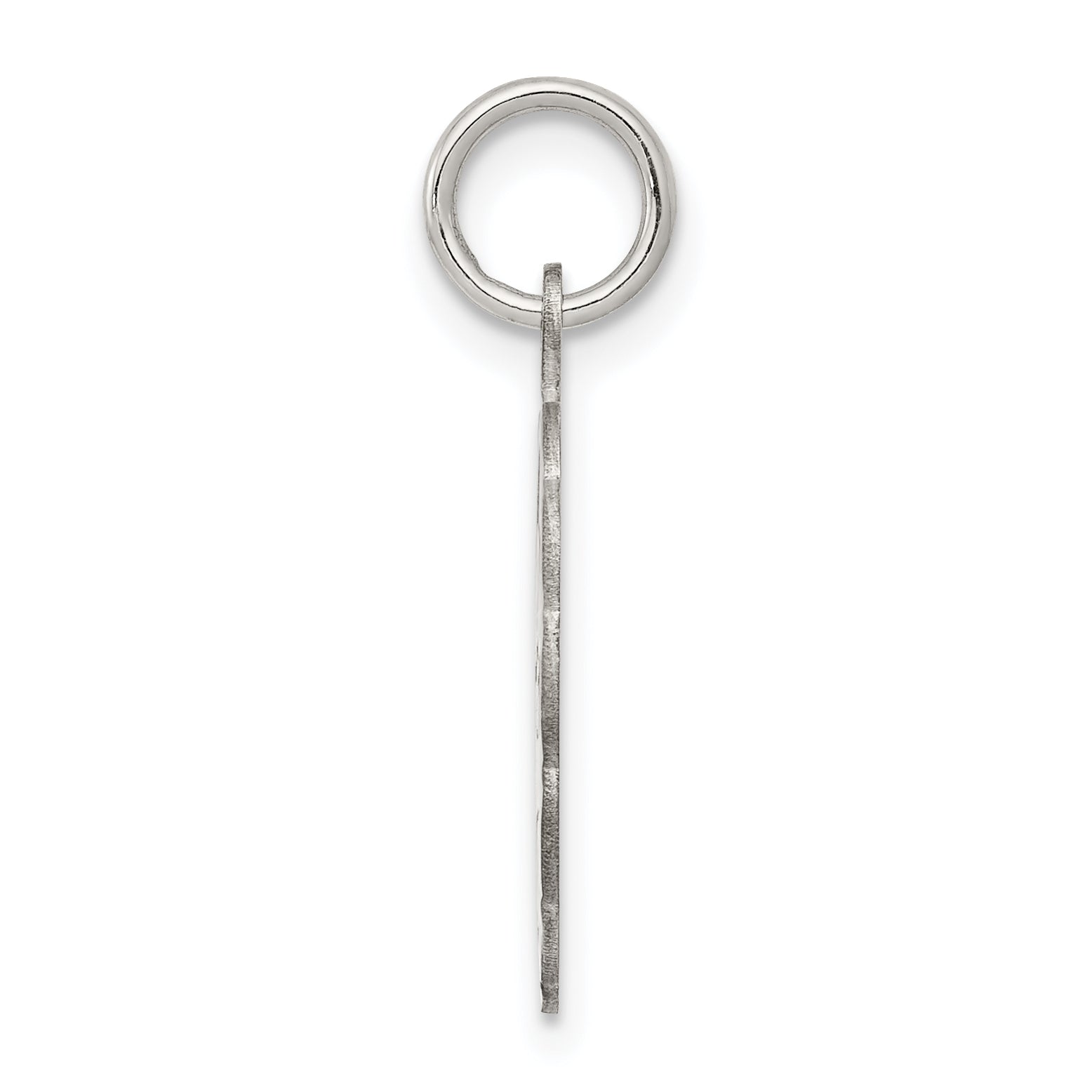 Sterling Silver 925 Engravable Rhodium-Plated Disc Charm with Polished Finish