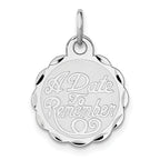 Sterling Silver Rhodium-plated A Date To Remember Disc Charm