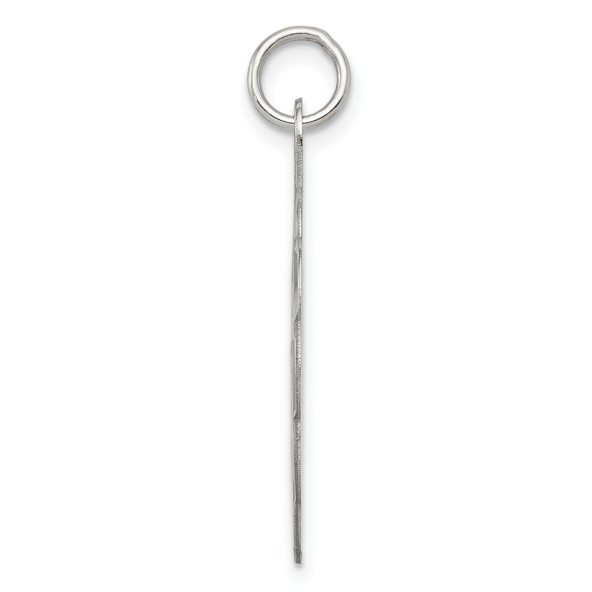 Sterling Silver Rhodium-Plated Engravable Disc Charm Polished Finish