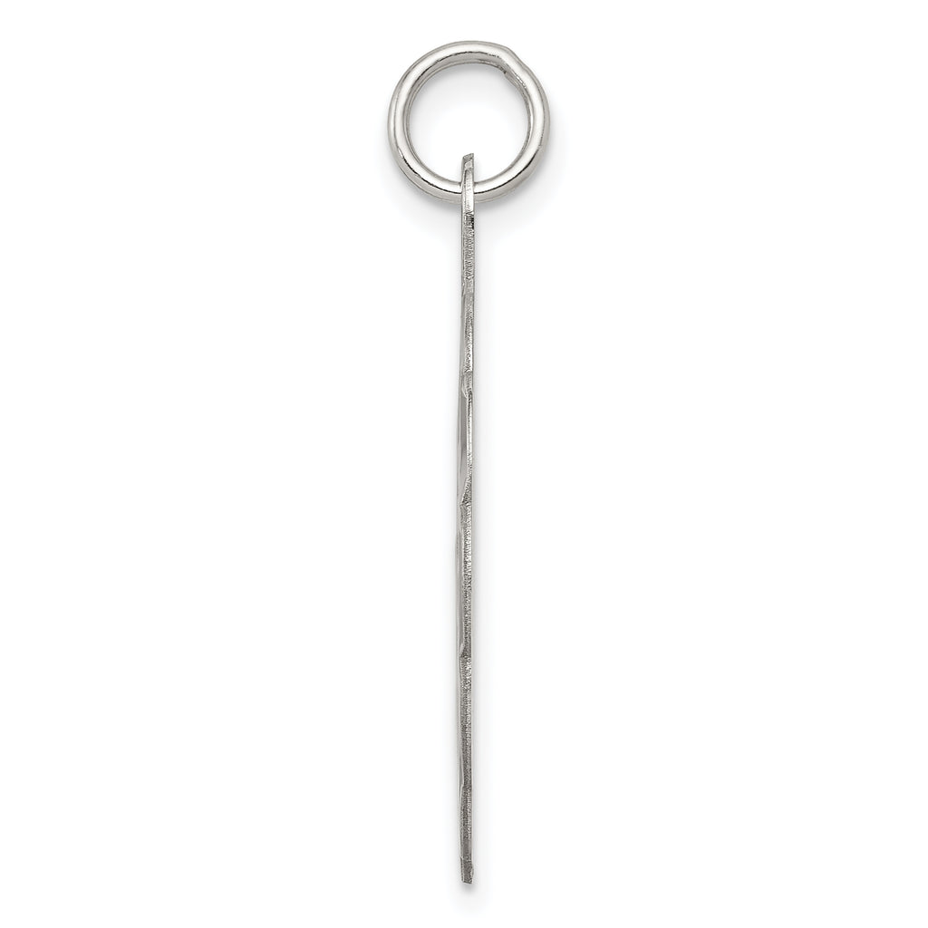 Sterling Silver Rhodium-Plated Engravable Disc Charm Polished Finish