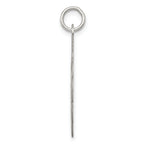 Sterling Silver Rhodium-Plated Engravable Disc Charm Polished Finish