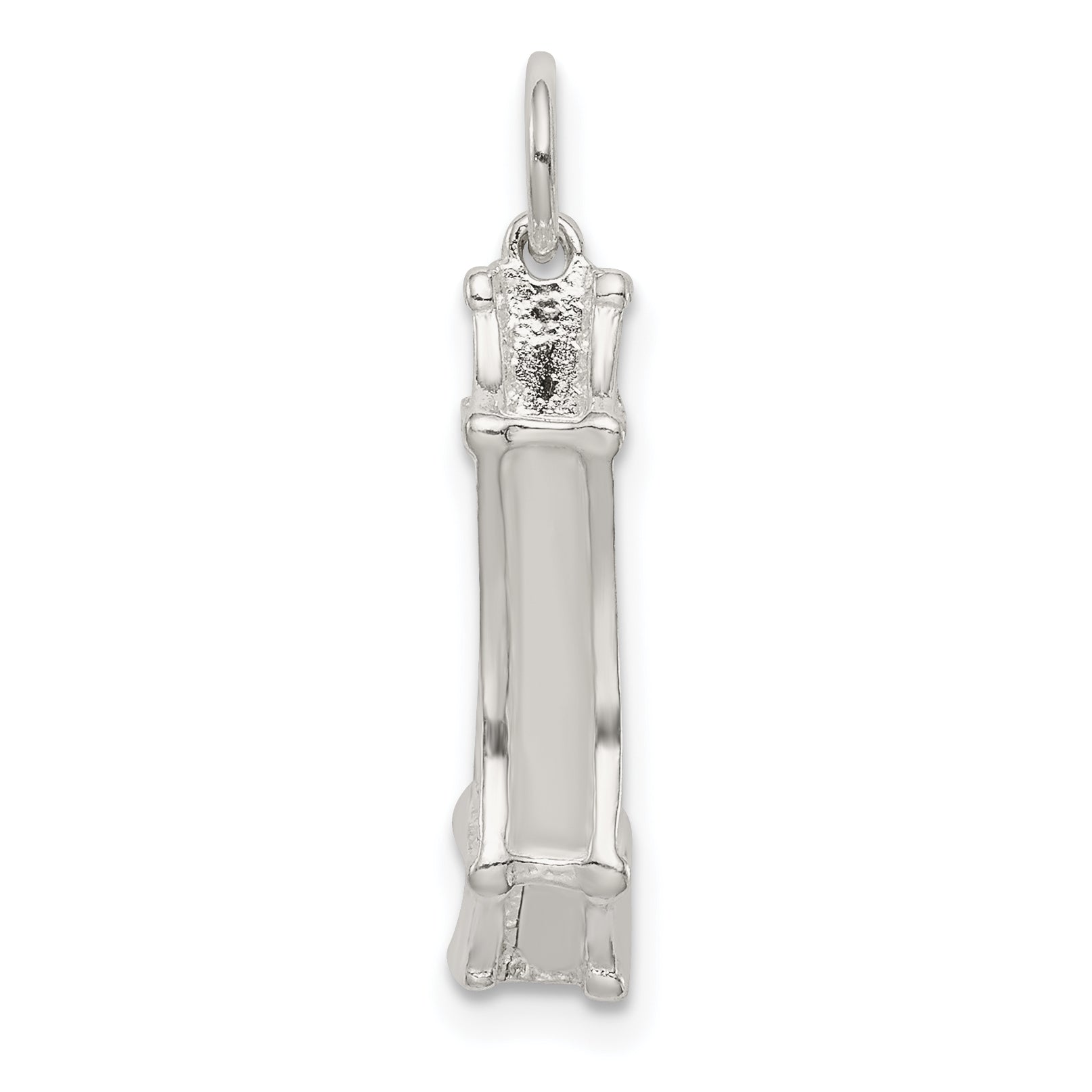 Sterling Silver 3D Golden Gate Bridge Charm with Polished Anti-Tarnish Finish