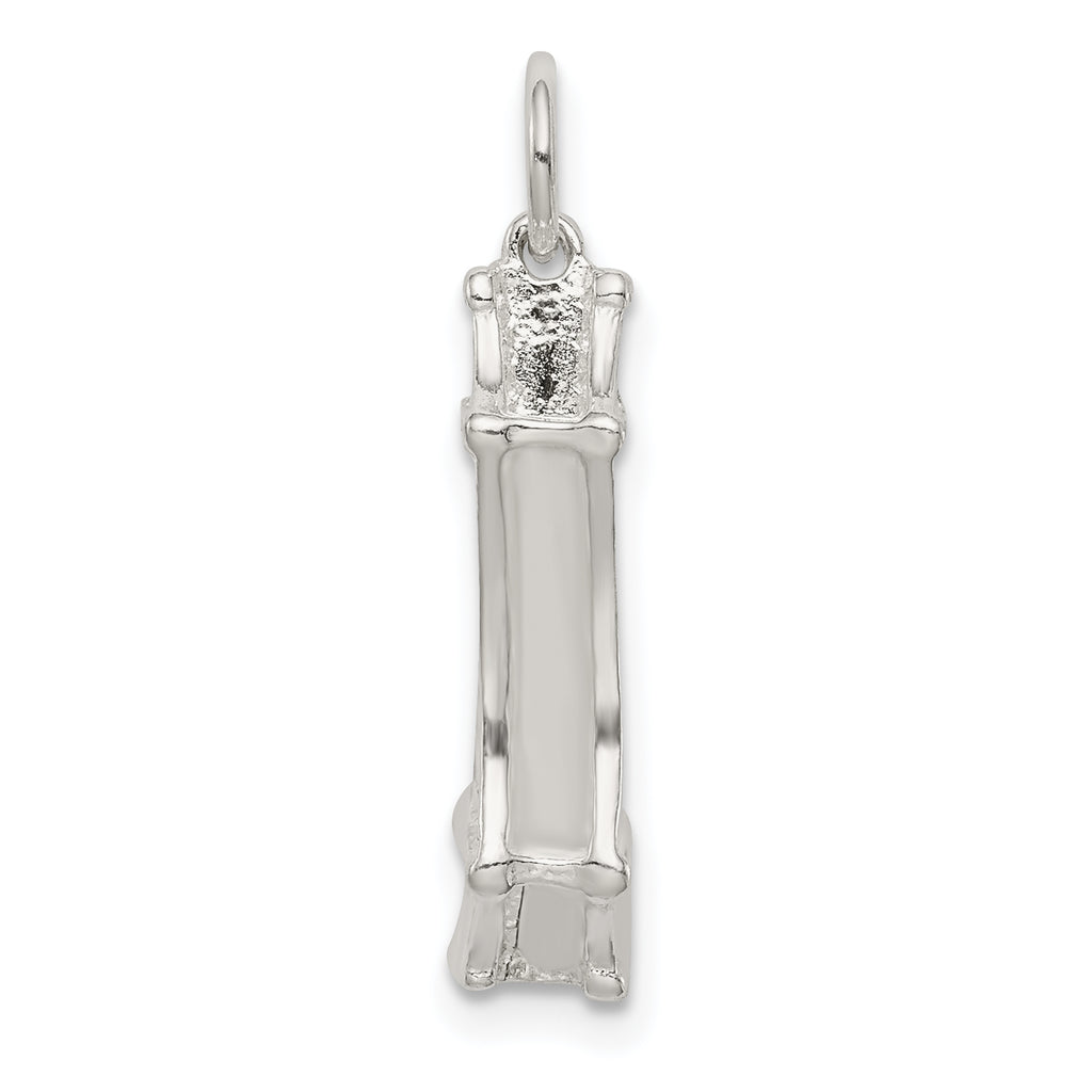 Sterling Silver 3D Golden Gate Bridge Charm with Polished Anti-Tarnish Finish