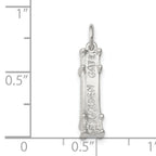 Sterling Silver 3D Golden Gate Bridge Charm with Polished Anti-Tarnish Finish