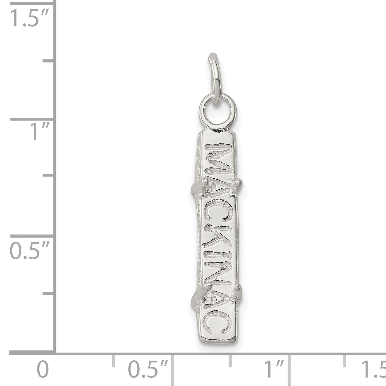 Sterling Silver 3D Mackinac Bridge Charm with Polished Anti-Tarnish Finish