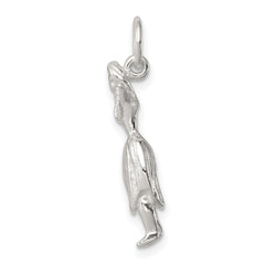 Sterling Silver 925 Hula Dancer Charm with Polished Finish and Anti-Tarnish Coating