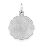 Sterling Silver 925 Engravable I Love You Charm with Rhodium-Plated Polished Finish