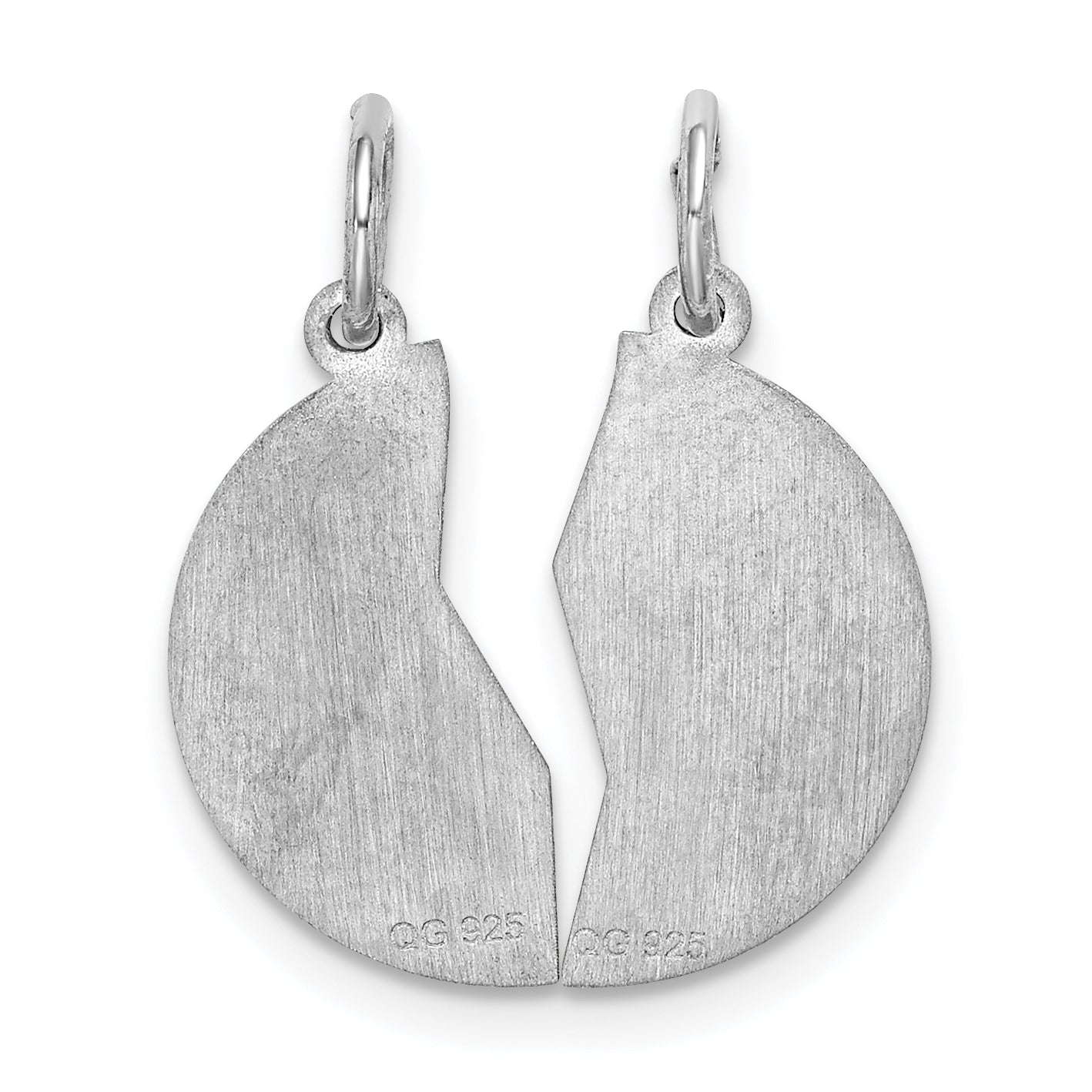 Sterling Silver 925 Rhodium-Plated Engravable Mizpah Charm  Polished, Gift Ready.
