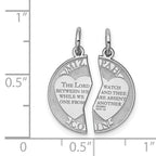 Sterling Silver 925 Rhodium-Plated Engravable Mizpah Charm  Polished, Gift Ready.