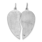 Sterling Silver 925 Mizpah Charm Rhodium-Plated Engravable Pendant Elegant Polished Finish