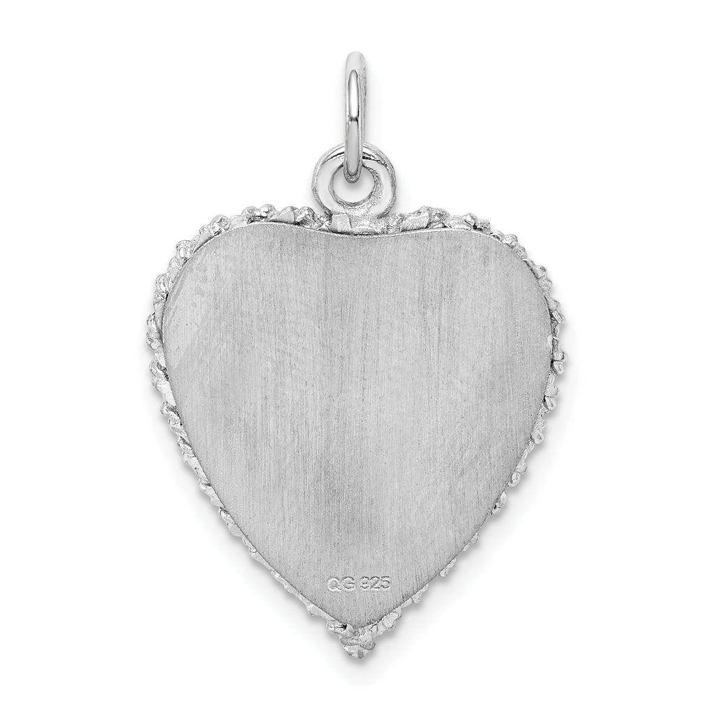 Sterling Silver 925 Engravable Anniversary Charm with Polished Finish