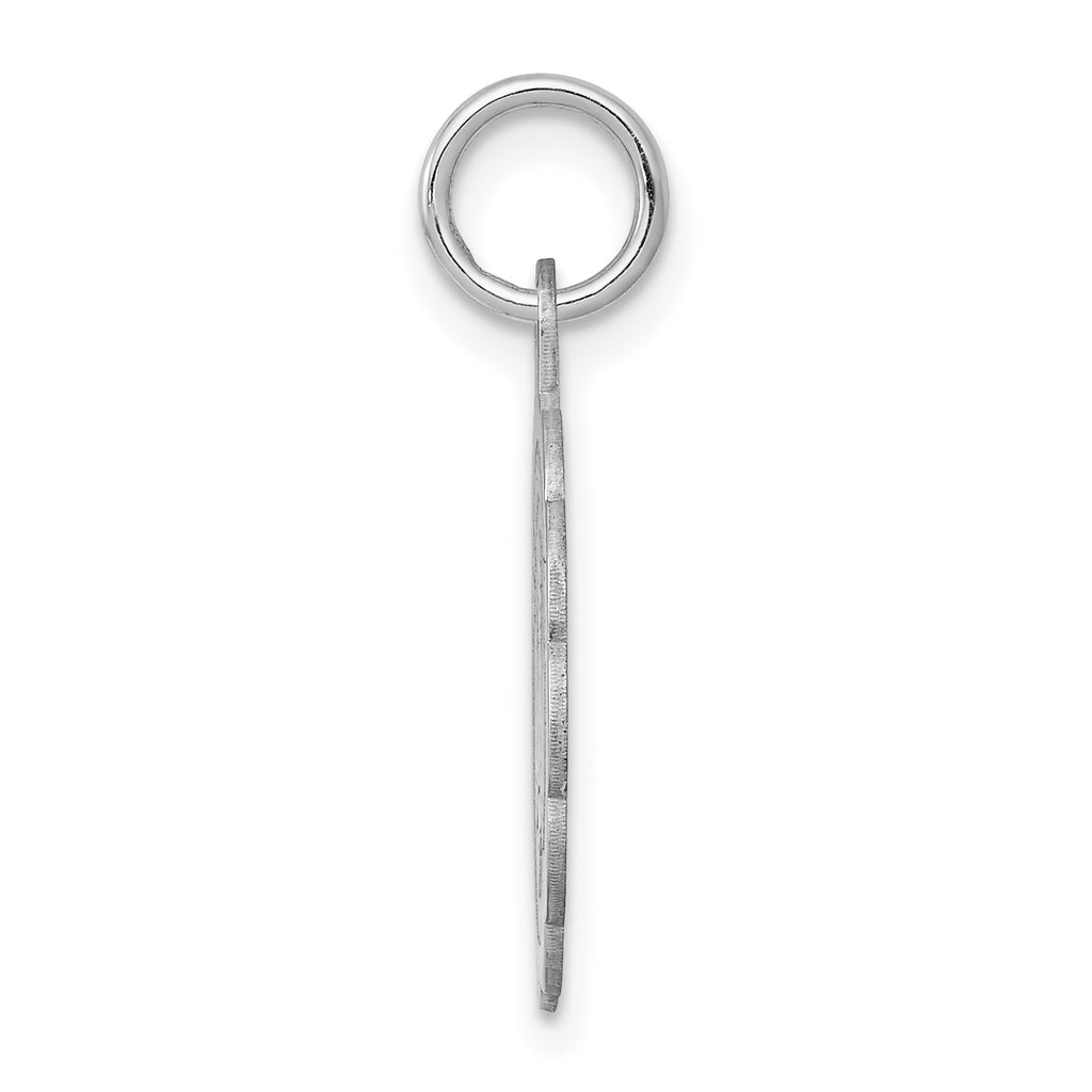 Sterling Silver Rhodium-Plated Confirmation Charm with Polished Finish