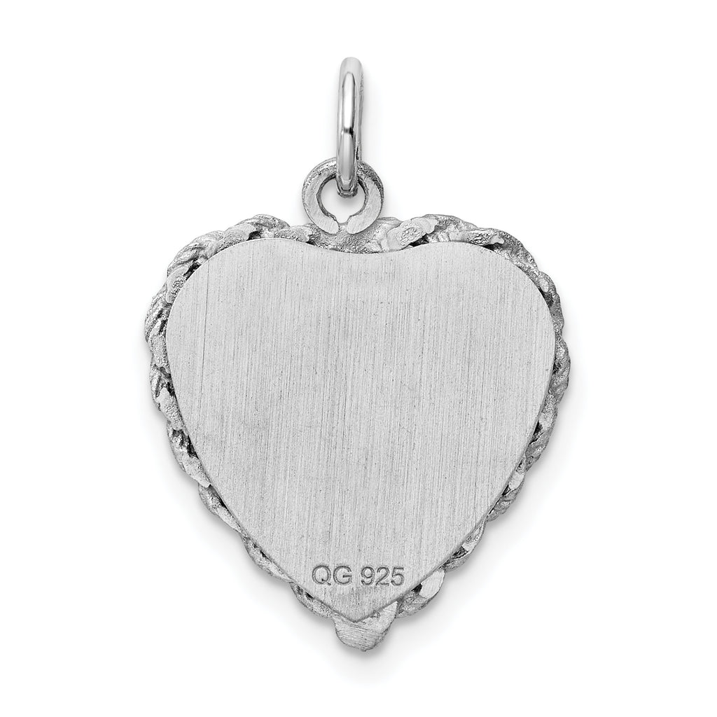 Sterling Silver Rhodium-Plated Engravable Baptism Charm for Children