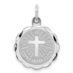 Sterling Silver Rhodium-plated Confirmation Disc Charm