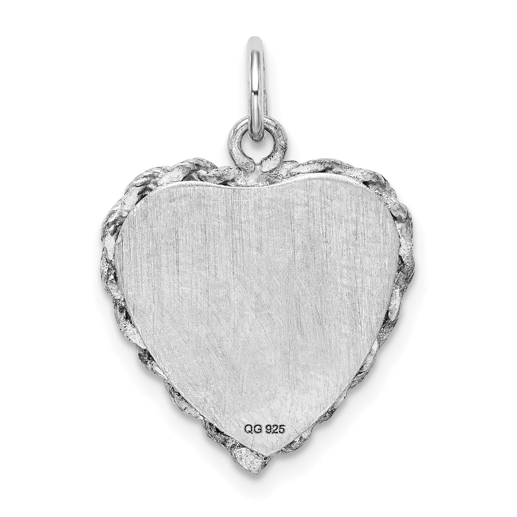 Sterling Silver 925 Rhodium-Plated Confirmation Charm with Polished Finish