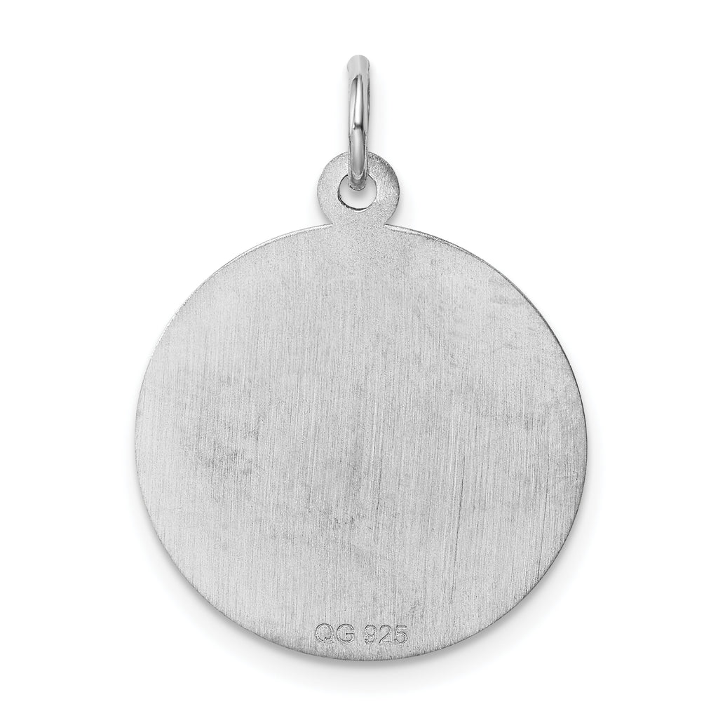 Sterling Silver Rhodium-Plated Holy Communion Charm, Engravable, Polished Finish