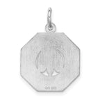 Sterling Silver 925 Rhodium-Plated Confirmation Charm with Polished Finish