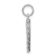 Sterling Silver 925 Polished Rhodium-Plated Holy Communion Charm  Elegant and Solid Design