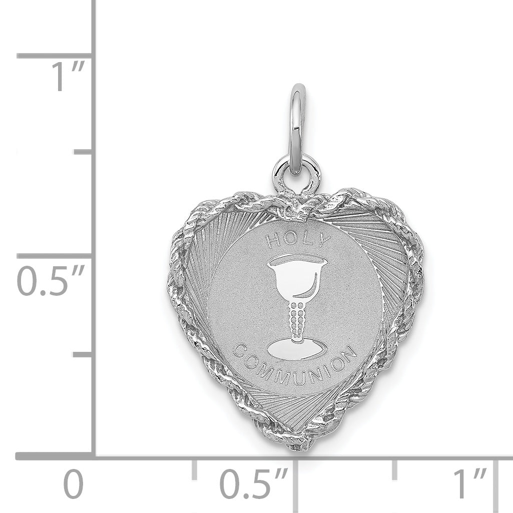 Sterling Silver 925 Polished Rhodium-Plated Holy Communion Charm  Elegant and Solid Design