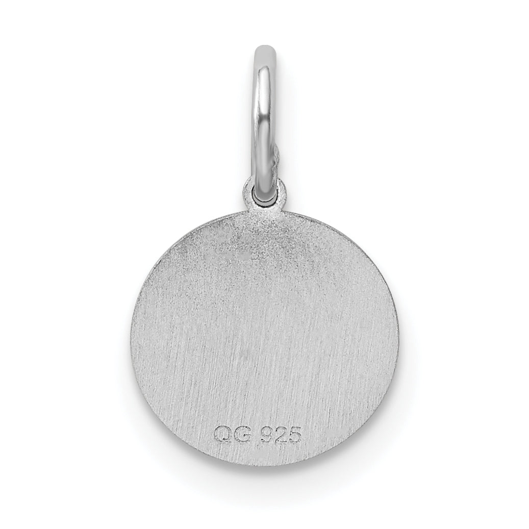 Sterling Silver Rhodium-Plated Baptism Charm with Polished Finish  ChildrenÃÂ¢Ã¢âÂ¬Ã¢âÂ¢s