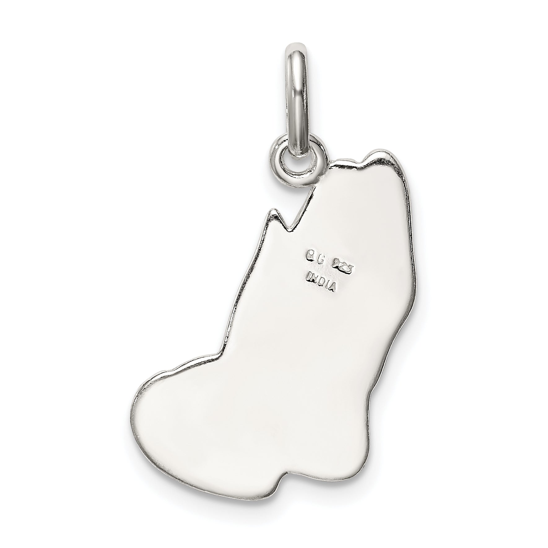 Sterling Silver 925 Praying Hands Charm with Polished Finish and Anti-Tarnish Coating