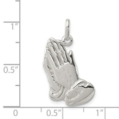 Sterling Silver 925 Praying Hands Charm with Polished Finish and Anti-Tarnish Coating