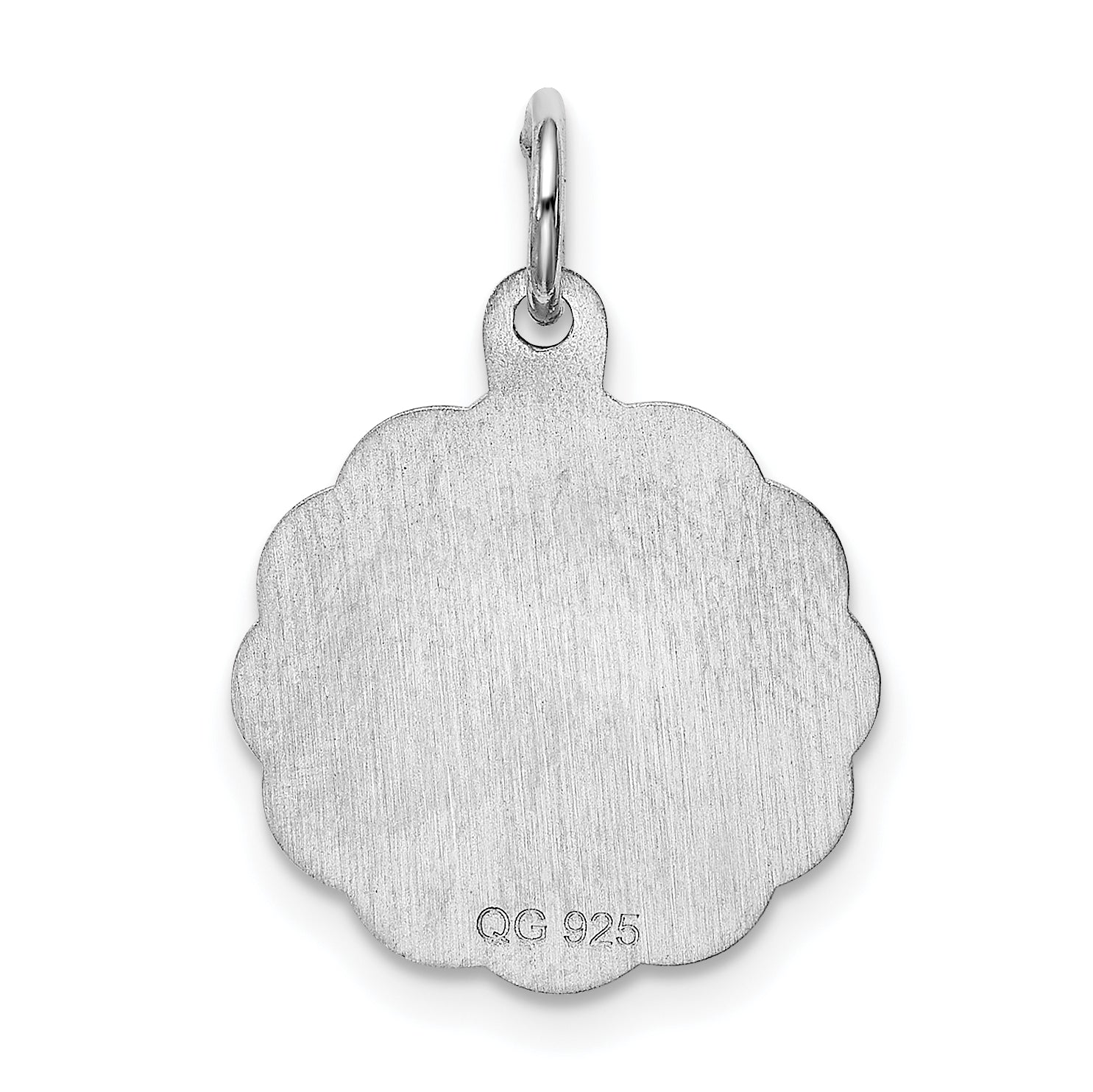 Sterling Silver 925 Praying Hands Charm with Rhodium Plating, Polished Finish, Engravable