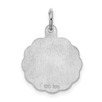 Sterling Silver 925 Praying Hands Charm with Rhodium Plating, Polished Finish, Engravable