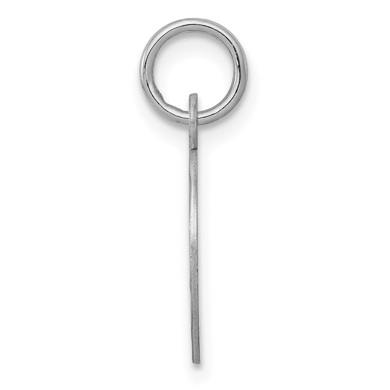 Sterling Silver 925 Rhodium-Plated Cross Disc Charm with Polished Finish