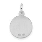 Sterling Silver 925 Rhodium-Plated Cross Disc Charm with Polished Finish