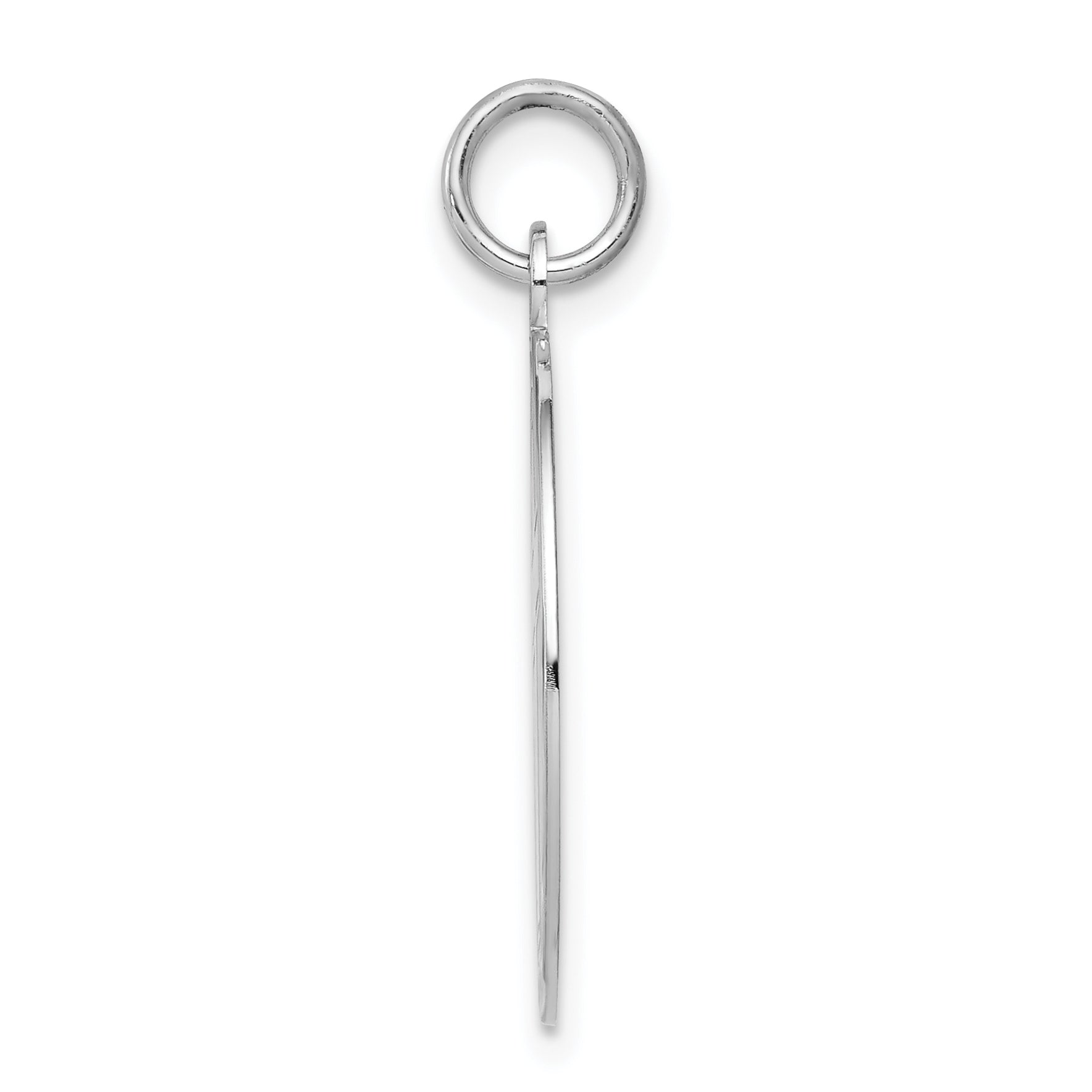 Sterling Silver 925 Cross Disc Charm with Rhodium-Plated Polished Finish