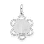 Sterling Silver Rhodium-Plated Graduation Disc Charm Elegant Gift Ready Design