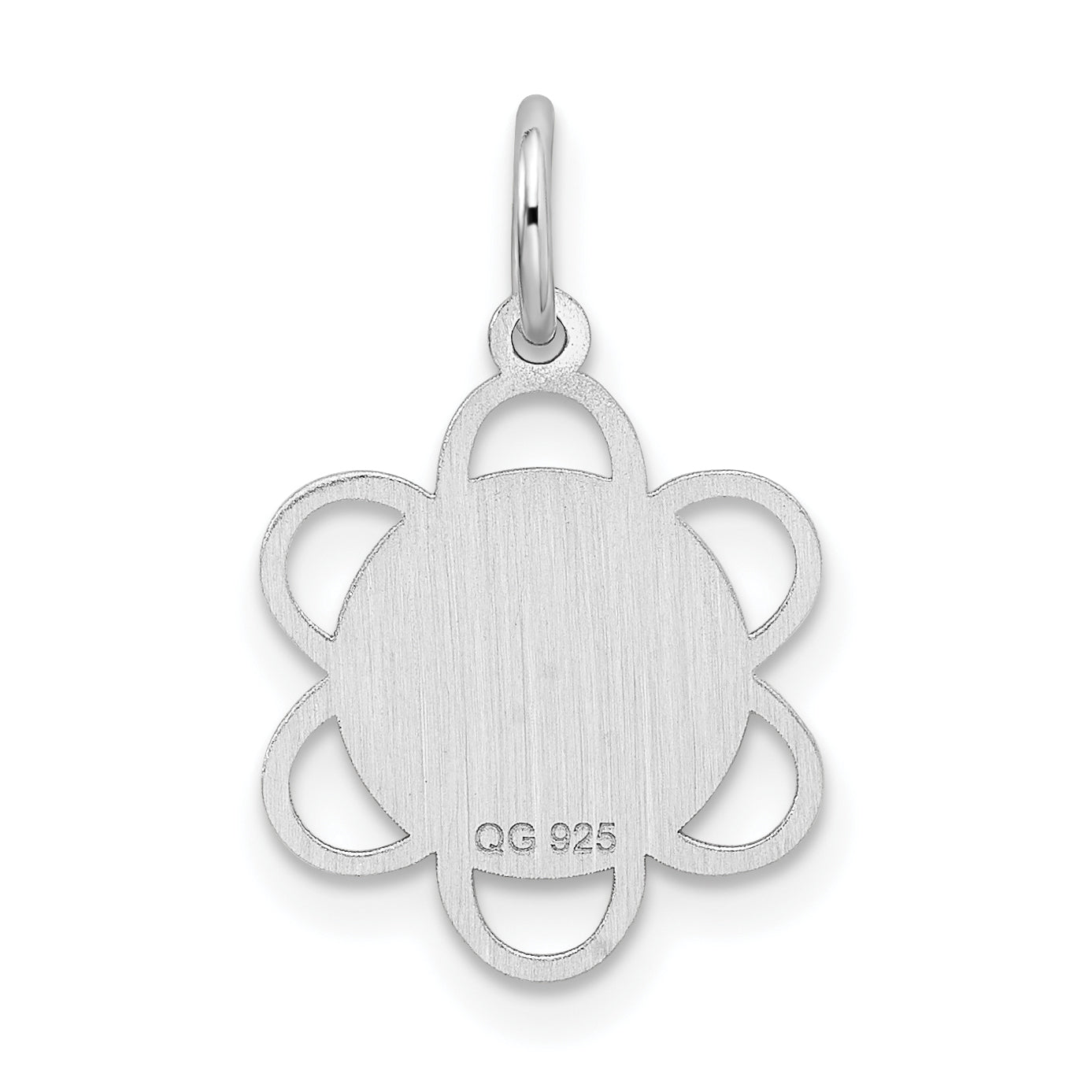 Sterling Silver Rhodium-Plated Graduation Disc Charm Elegant Gift Ready Design
