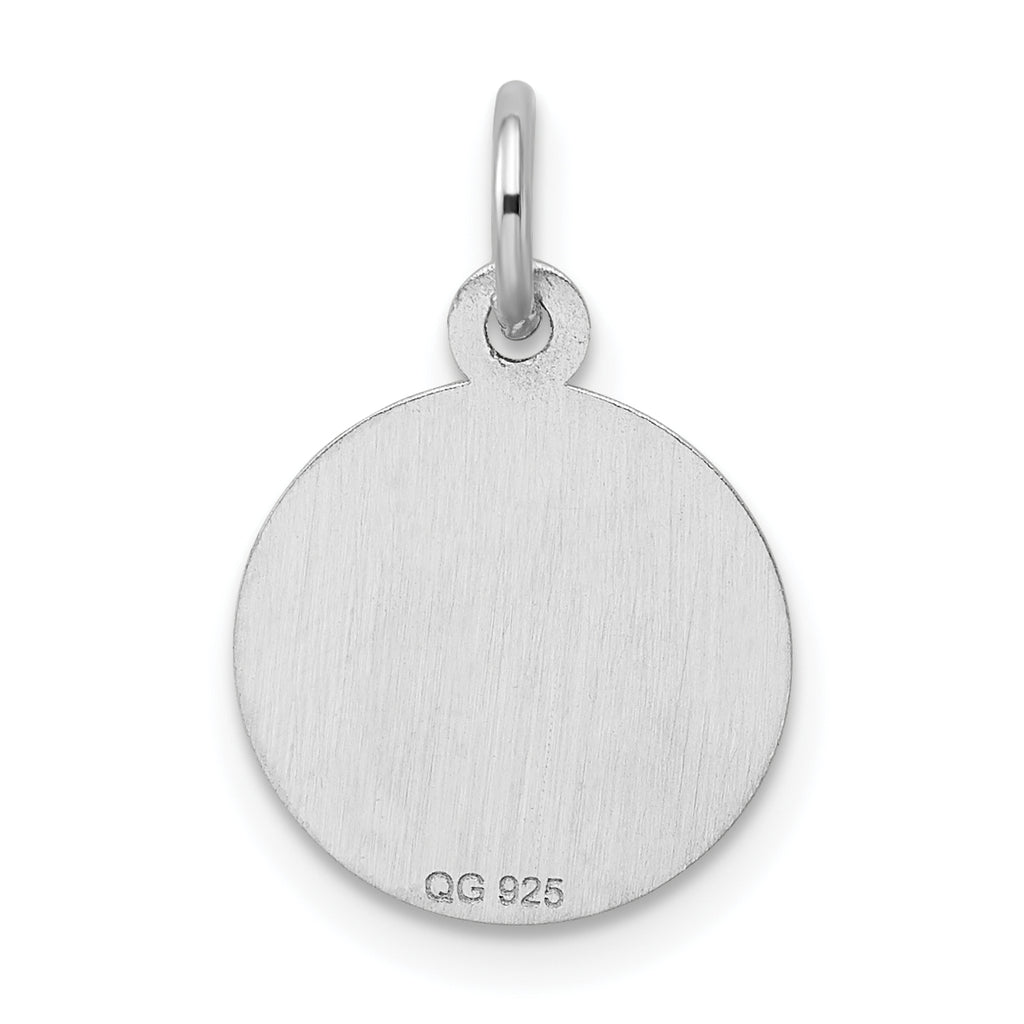 Sterling Silver 925 Graduation Day Disc Charm Rhodium-Plated Elegant Gift