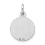 Sterling Silver 925 Graduation Day Disc Charm Rhodium-Plated Elegant Gift