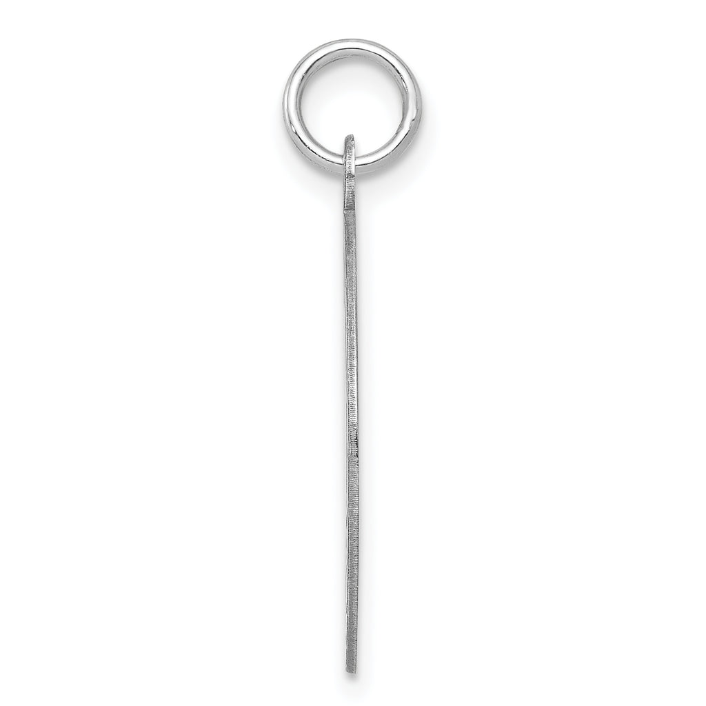 Sterling Silver Rhodium-Plated Graduation Charm with Elegant Polished Finish