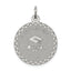 Sterling Silver Rhodium-plated Graduation Day Disc Charm