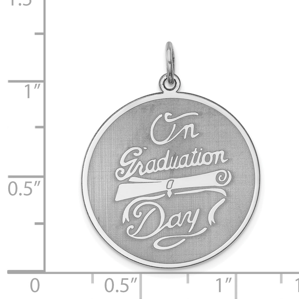 Sterling Silver 925 Graduation Day Charm with Rhodium-Plated Finish Elegant Keepsake