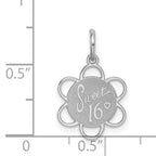 Sterling Silver Rhodium-Plated Sweet Sixteen Charm Polished Elegant Finish