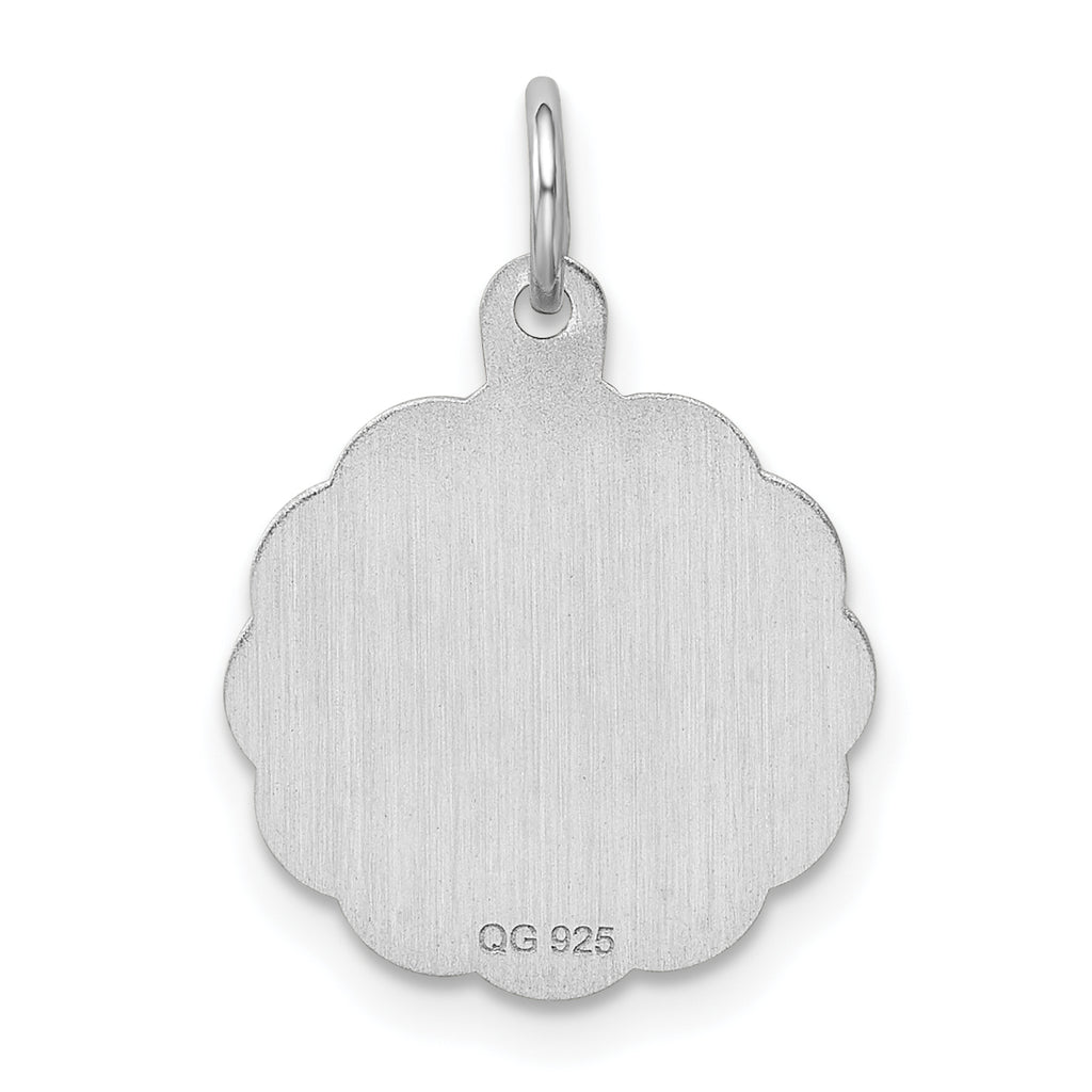 Sterling Silver 925 Rhodium-Plated Sweet Sixteen Charm with Polished Finish