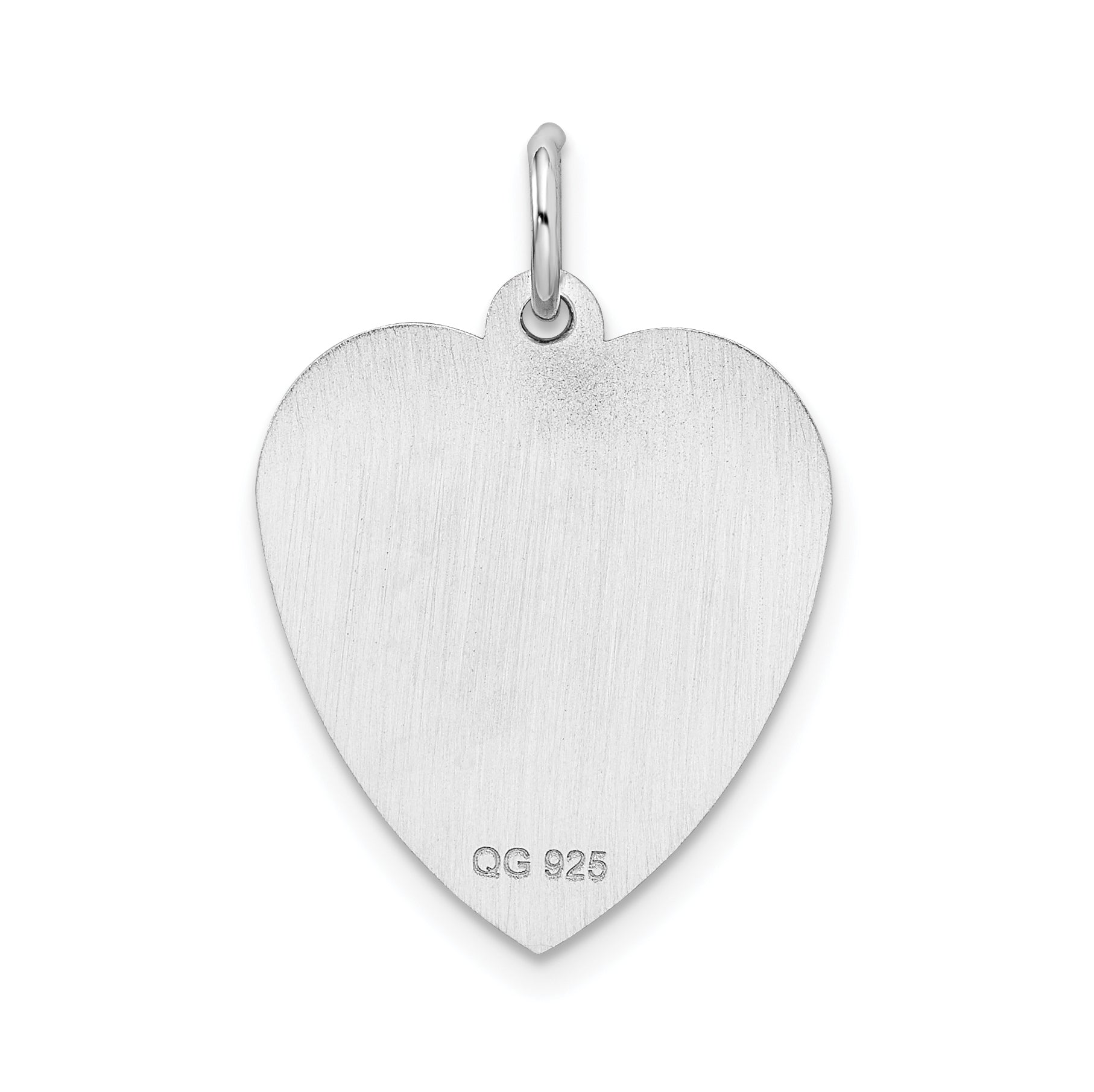 Sterling Silver Rhodium-Plated Sweet Sixteen Heart Charm Polished Finish