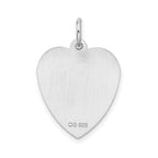Sterling Silver Rhodium-Plated Sweet Sixteen Heart Charm Polished Finish